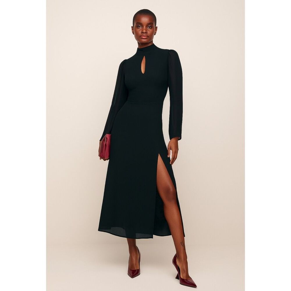 Reformation Castalia Dress Black Size 10